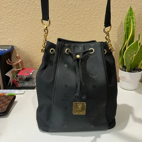 MCM Black Drawstring Bag - Picture 10 of 16